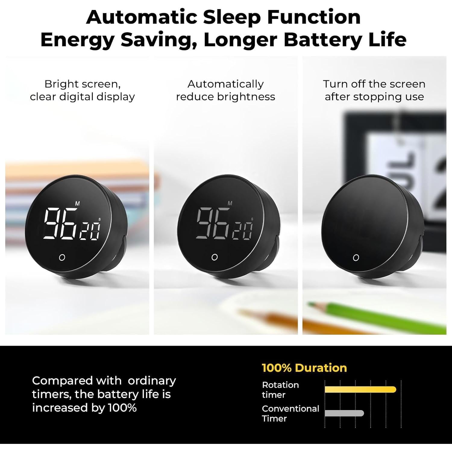 Temporizador de Cocina EooCoo Digital con Pantalla Grande 199 Min