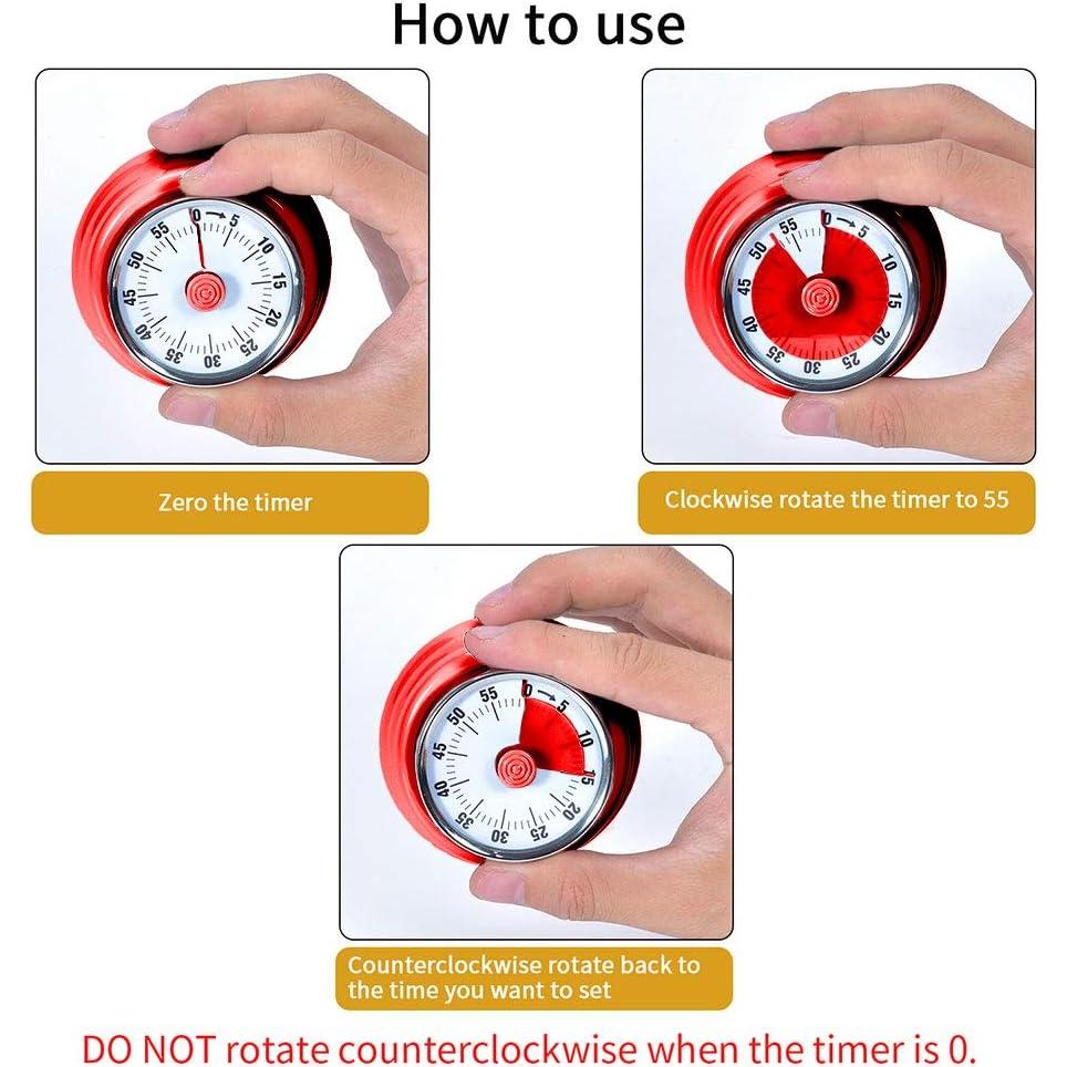 Temporizador de Cocina Mecánico LAOPAO Rojo Sin Batería