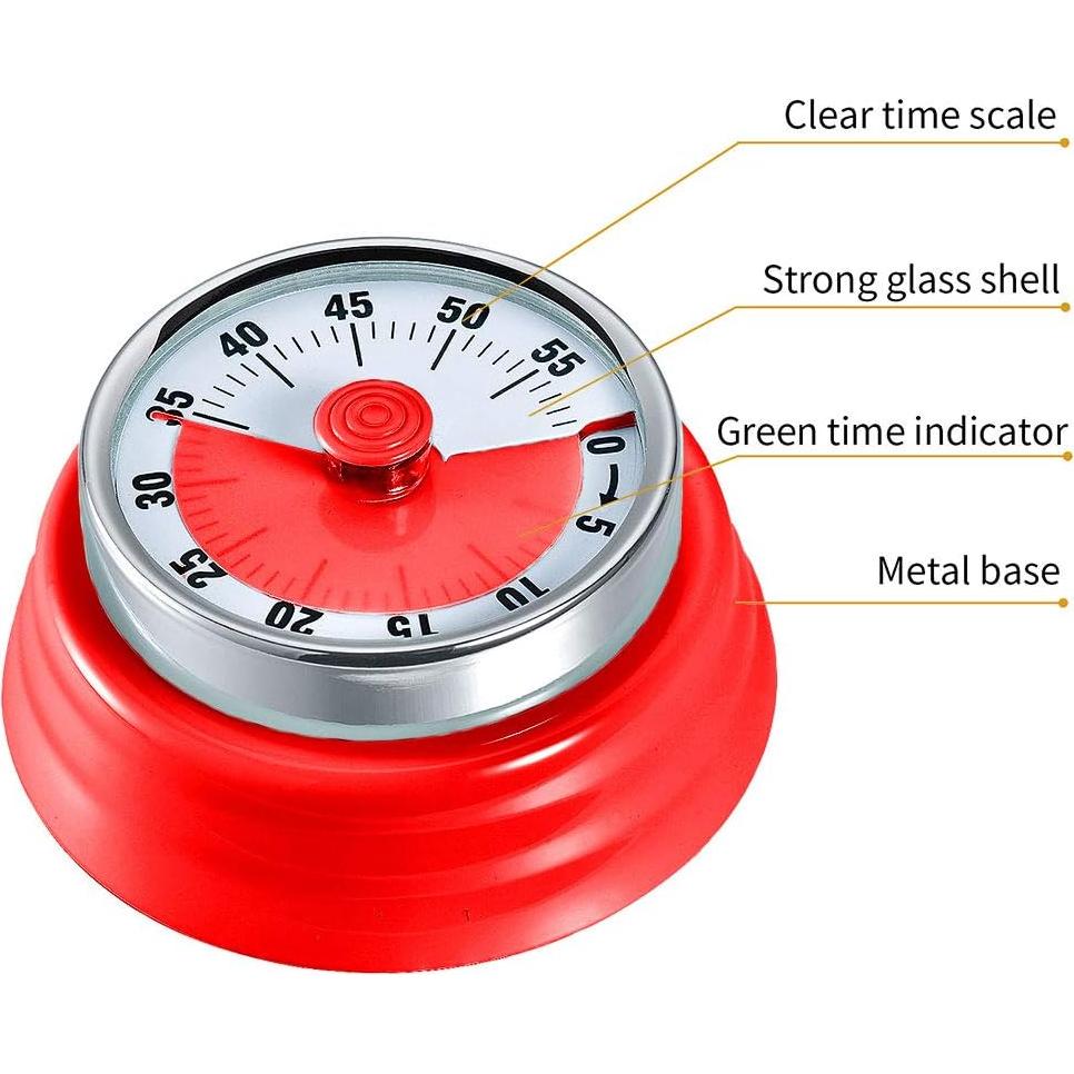 Temporizador de Cocina Mecánico LAOPAO Rojo Sin Batería