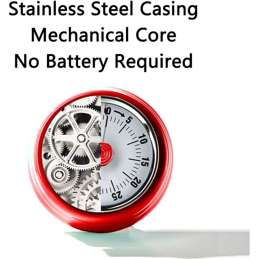 Temporizador de Cocina Mecánico LAOPAO Rojo Sin Batería