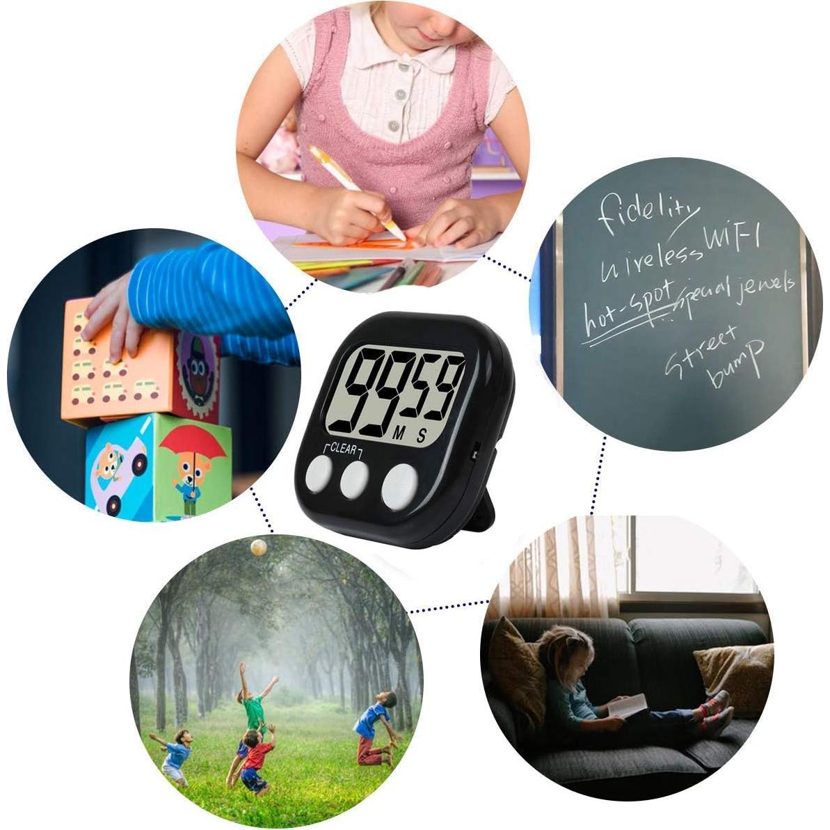 Paquete de 12 Temporizadores Digitales de Cocina Rumcnjen - Alarma Fuerte, Pantalla Grande, Soporte Magnético