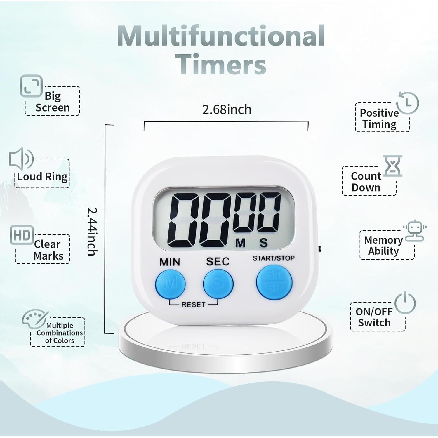 Paquete de 4 Temporizadores Digitales Magnéticos CZBRO