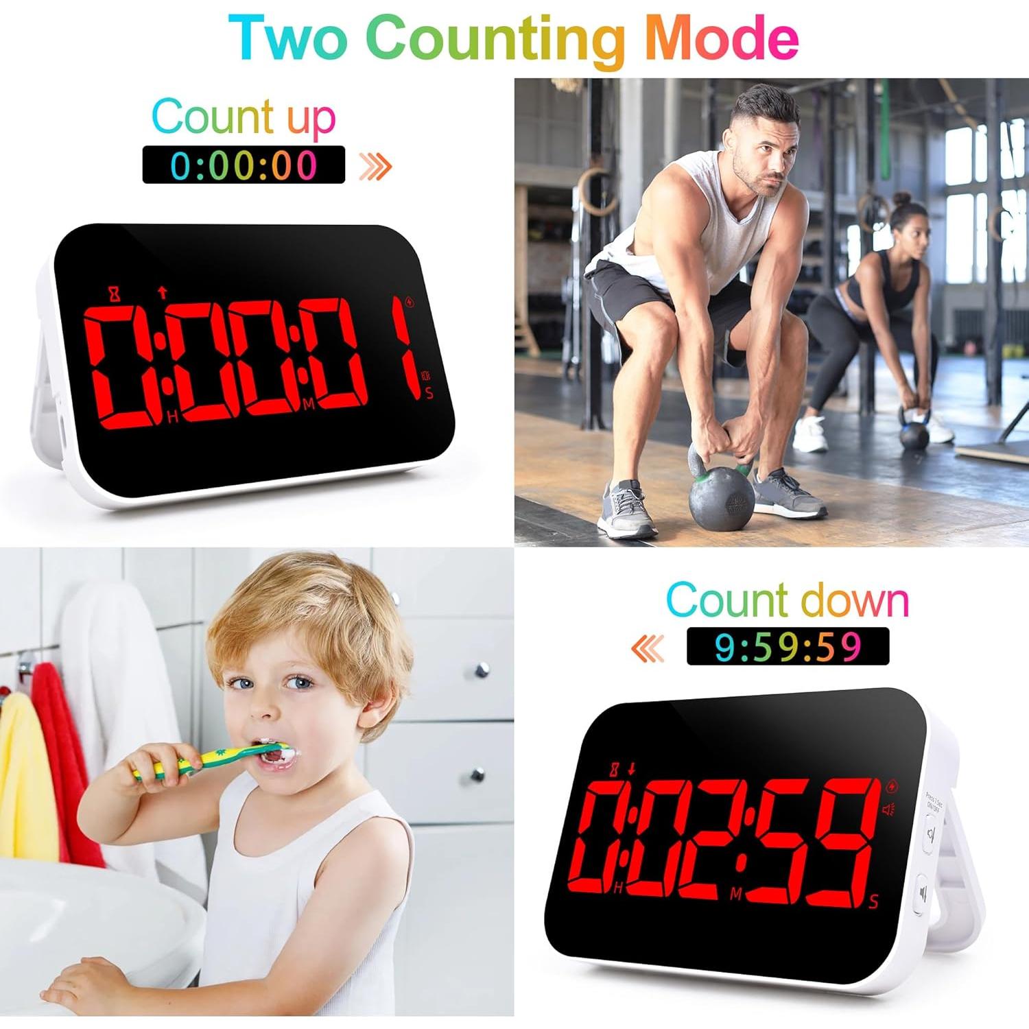 Temporizador de Cocina Digital Tilstongy Rojo LED 5" Recargable