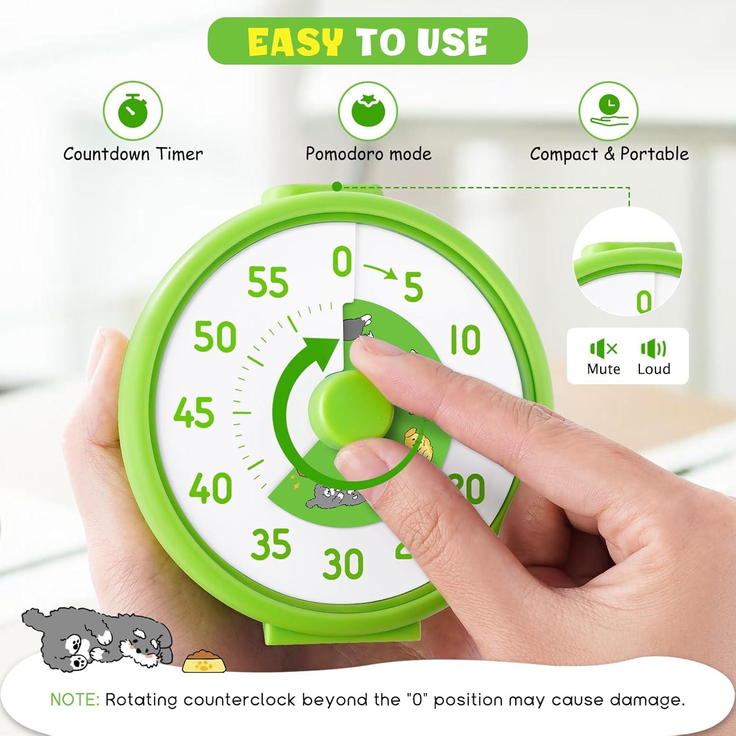 Temporizador Visual HIPPIH 60 Minutos Silencioso Verde