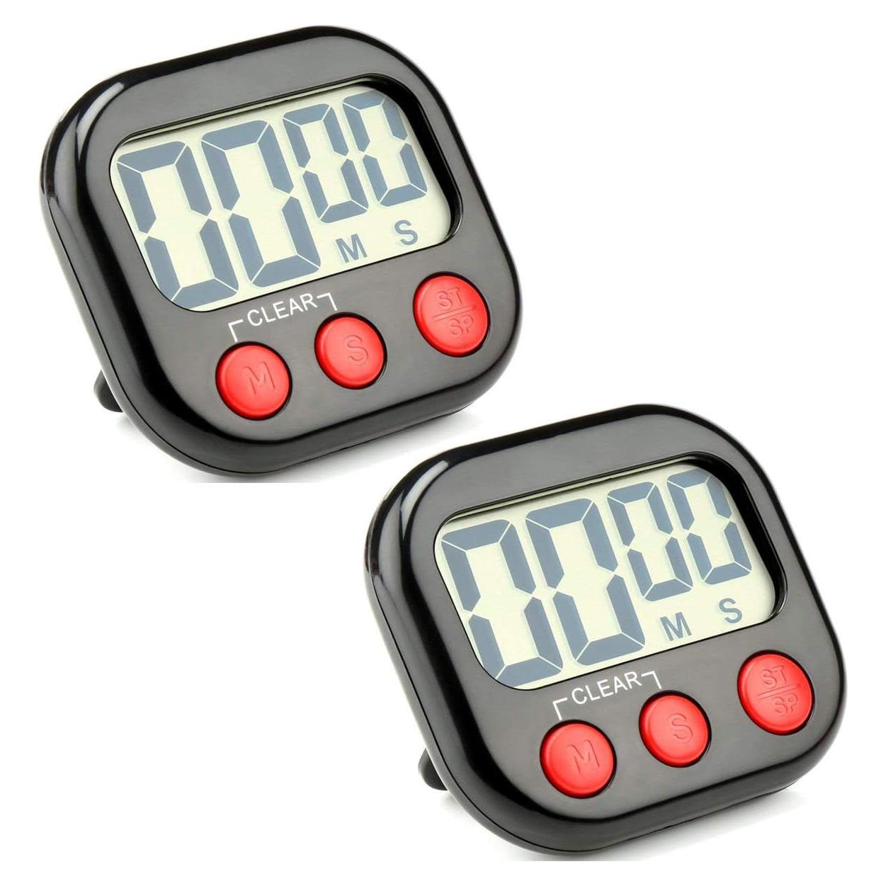 Paquete de 2 Temporizadores Digitales Rumcnjen LCD Grande