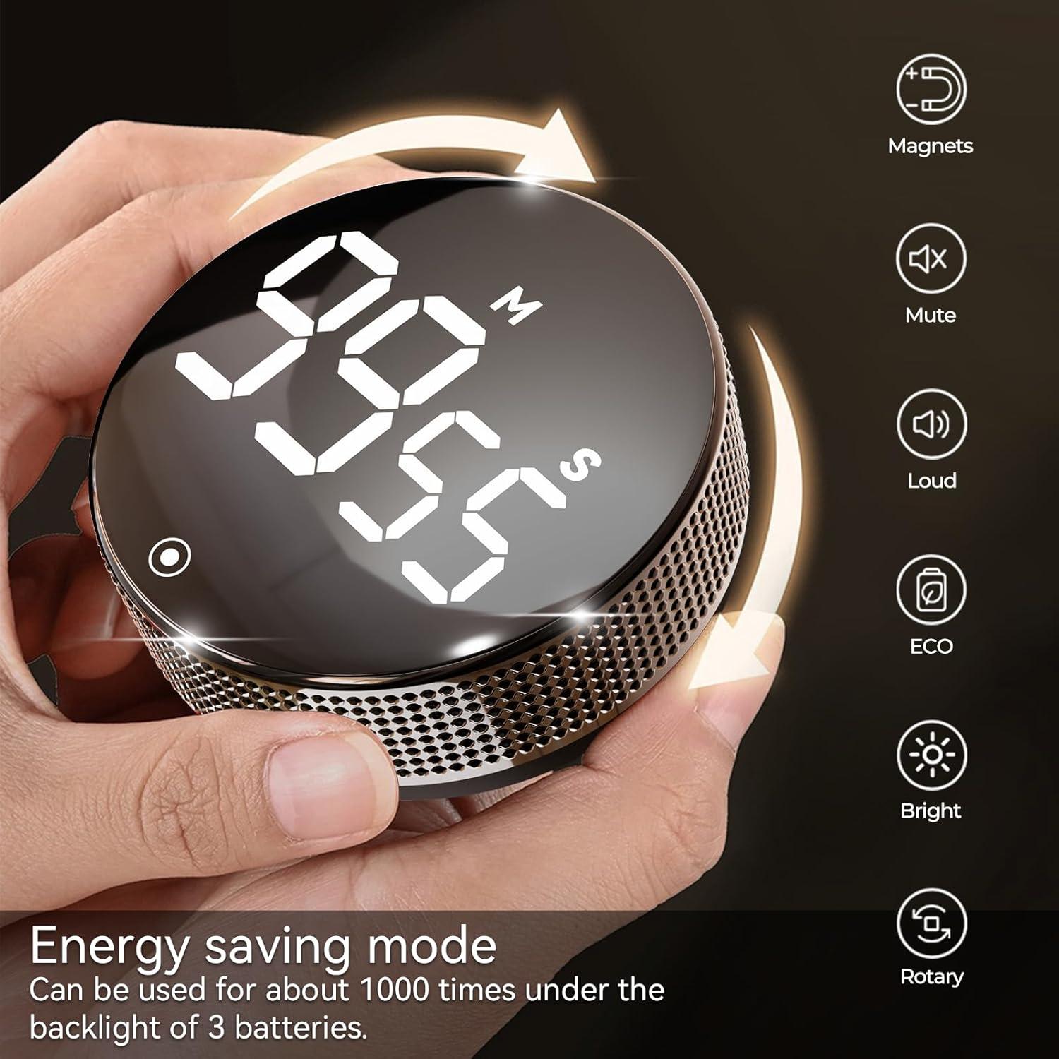 Temporizador de Cocina Digital Eshome Negro con Pantalla LED