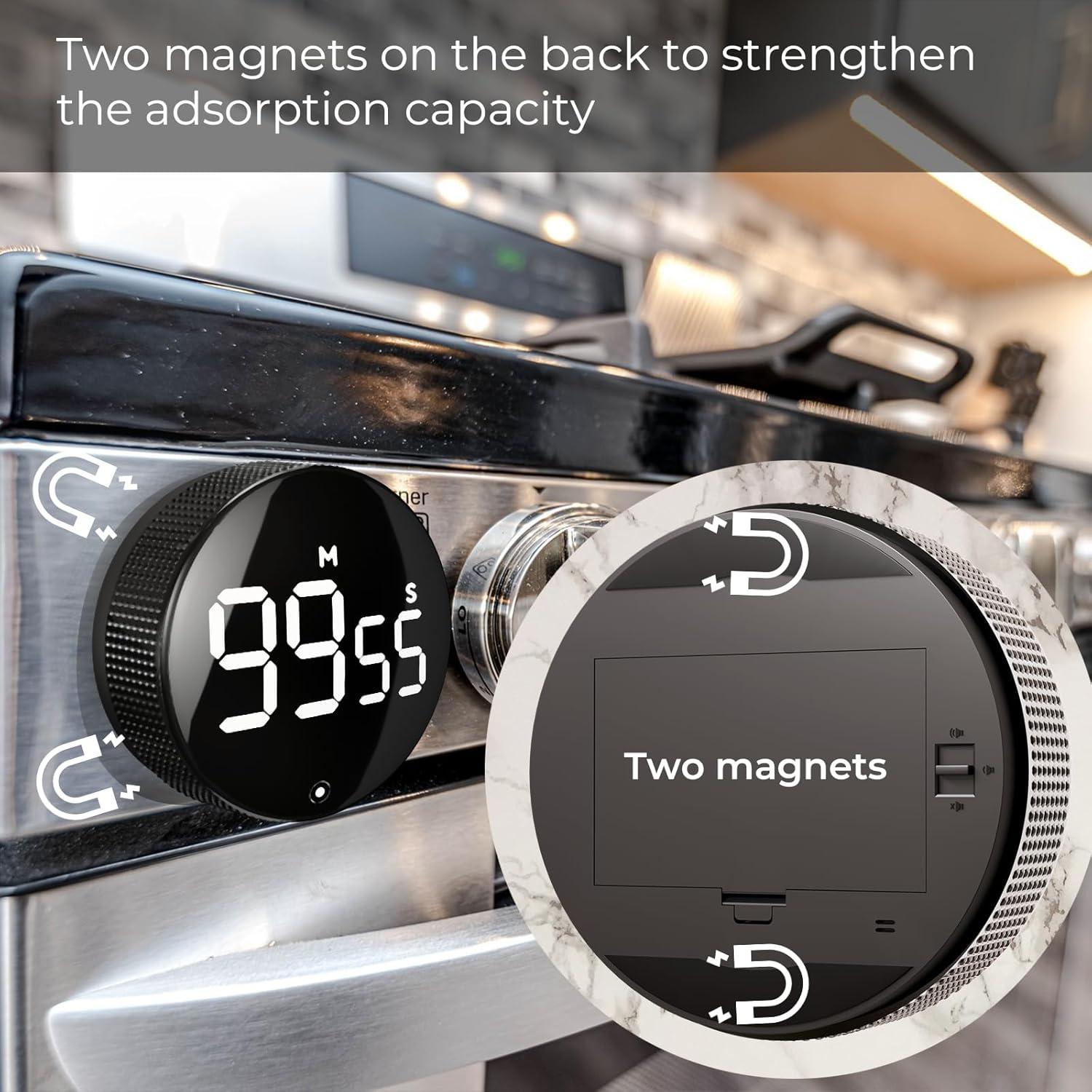 Temporizador de Cocina Digital Eshome Negro con Pantalla LED