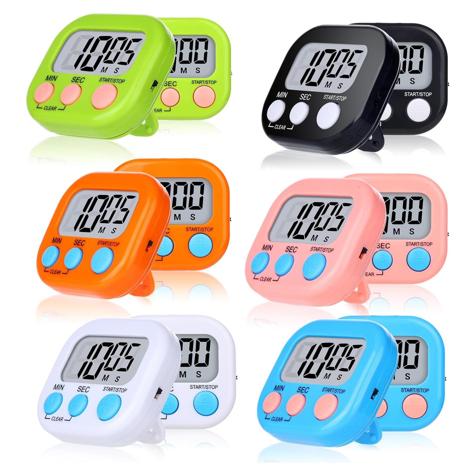 Temporizador de Cocina Digital 12 Piezas Magnético Multicolor