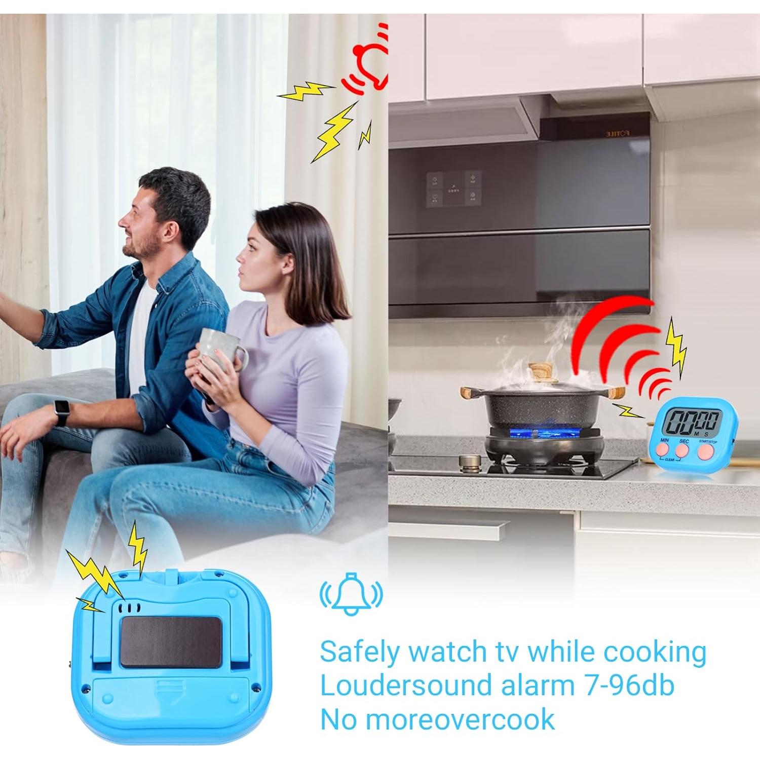 Temporizador de Cocina Digital 12 Piezas Magnético Multicolor