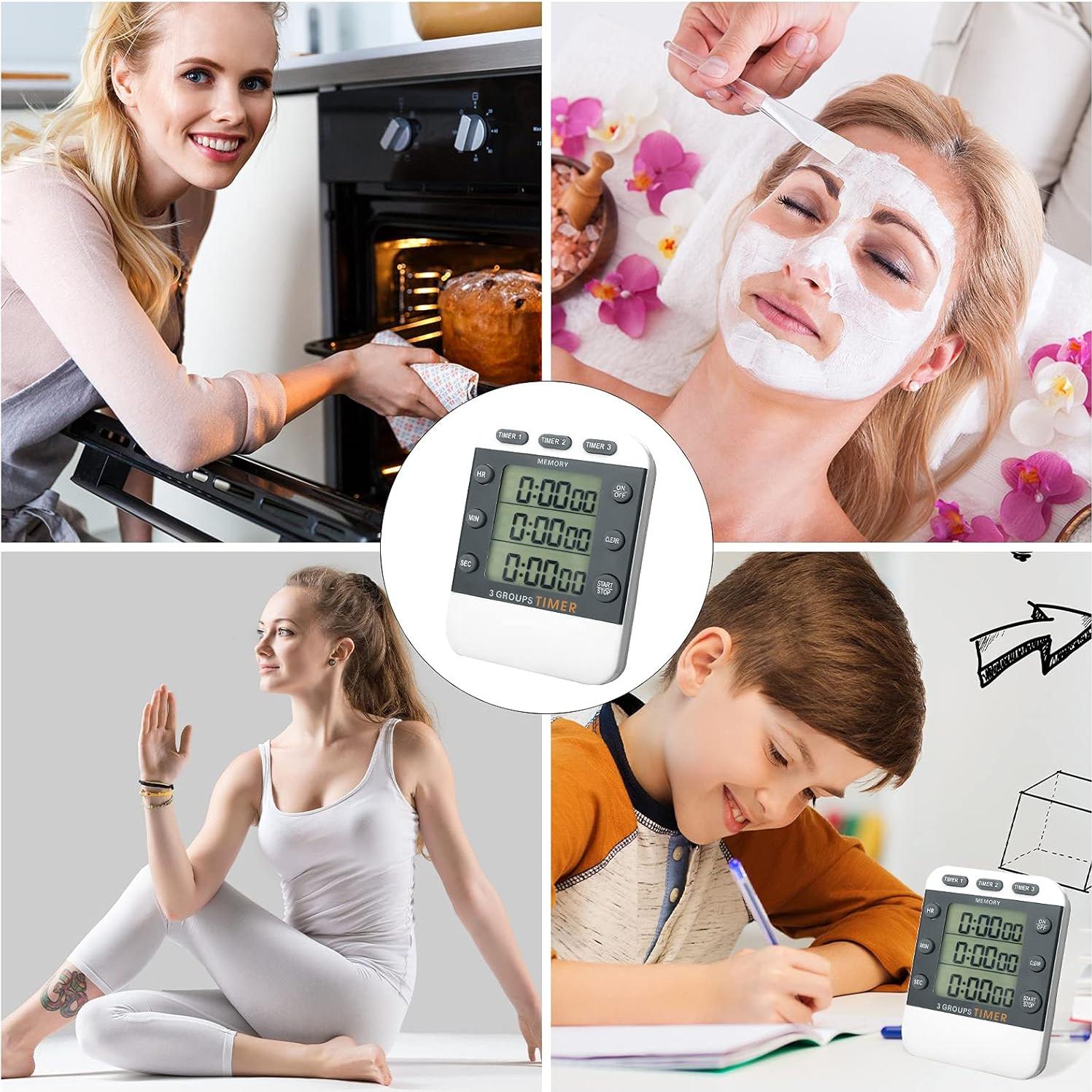 Temporizador Digital de Cocina Photect 2 Piezas 3 Canales