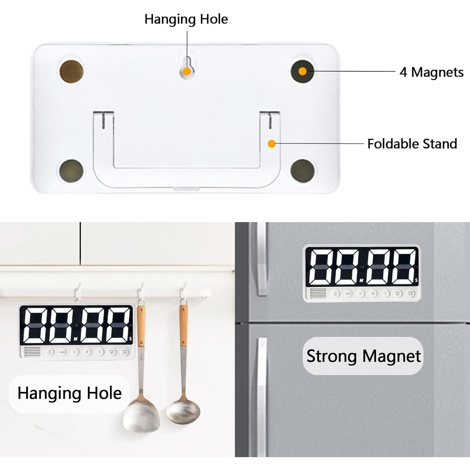 Temporizador Digital de Cocina MOSTRUST 7.1" LED Recargable