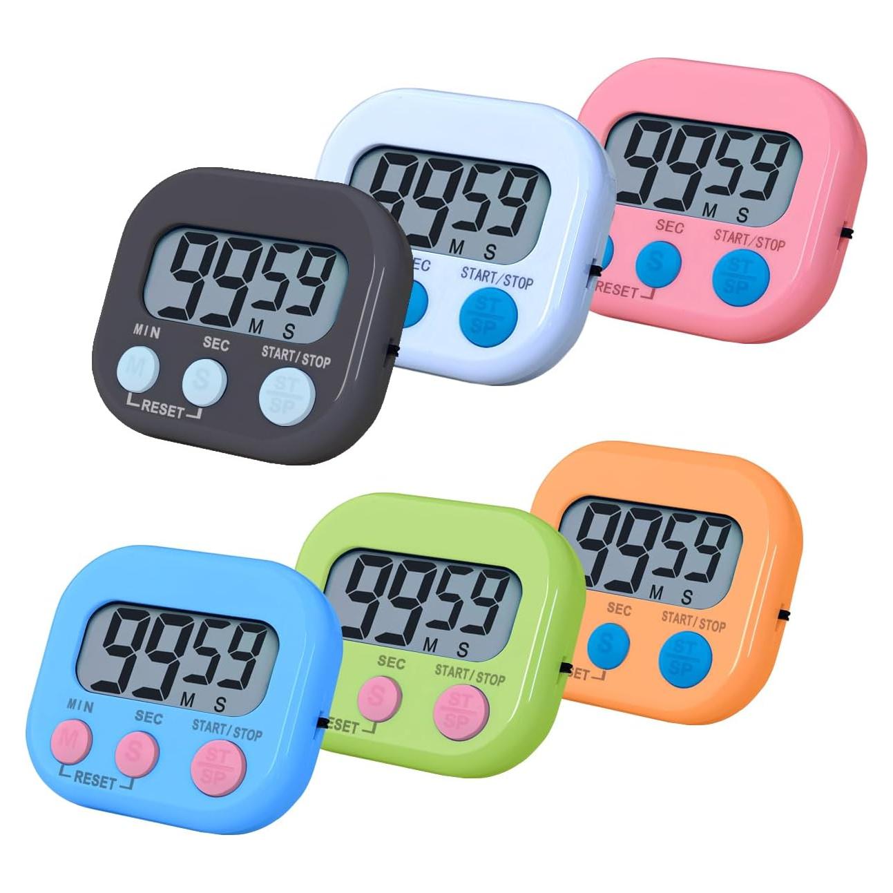 Temporizador de Cocina Digital BESTWYA con Pantalla LCD 6 Colores