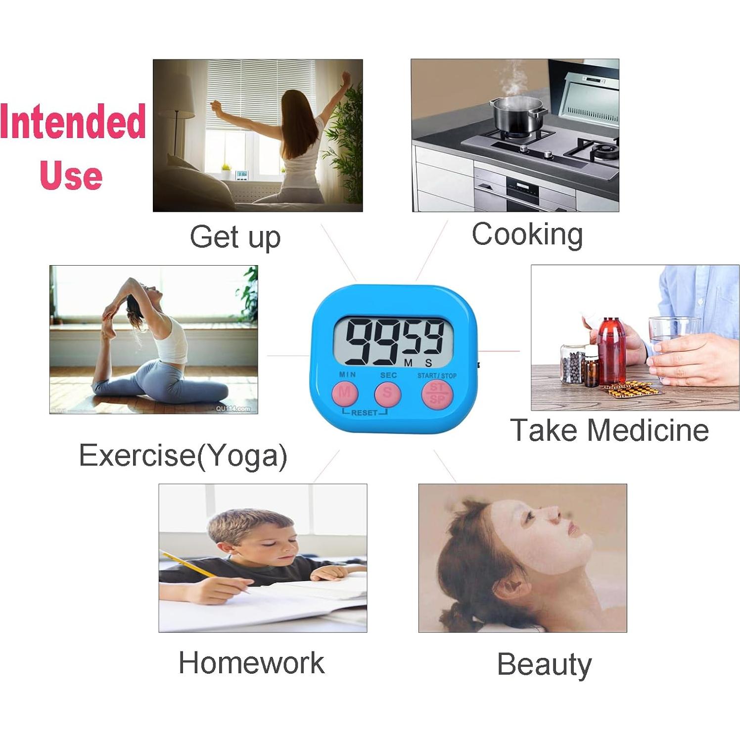 Temporizador de Cocina Digital BESTWYA con Pantalla LCD 6 Colores