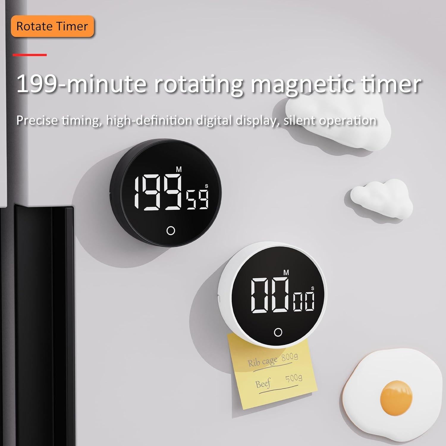 Temporizador de Cocina Digital Exlliy Magnético LED 199 Minutos