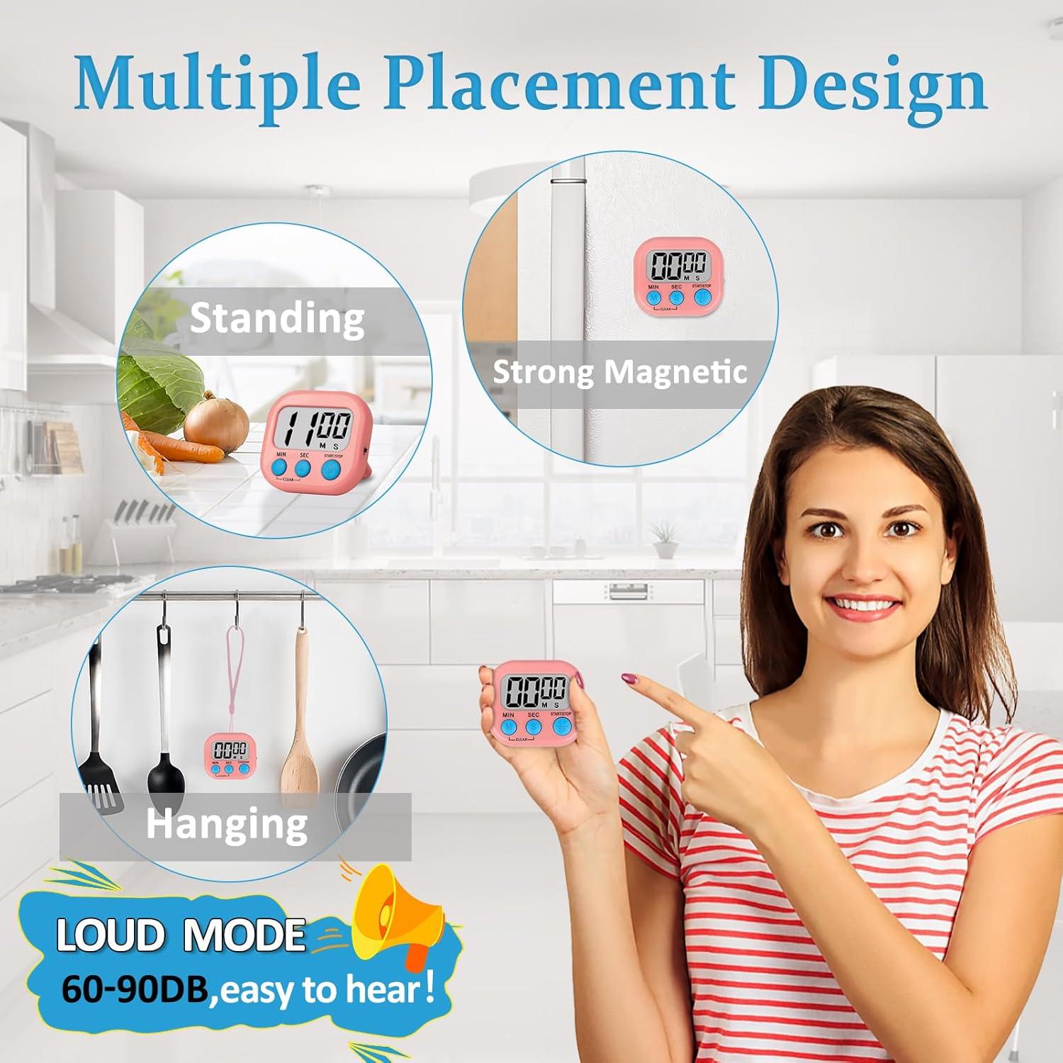 Temporizadores Digitales de Cocina ZILLEEN 6 Piezas Colores