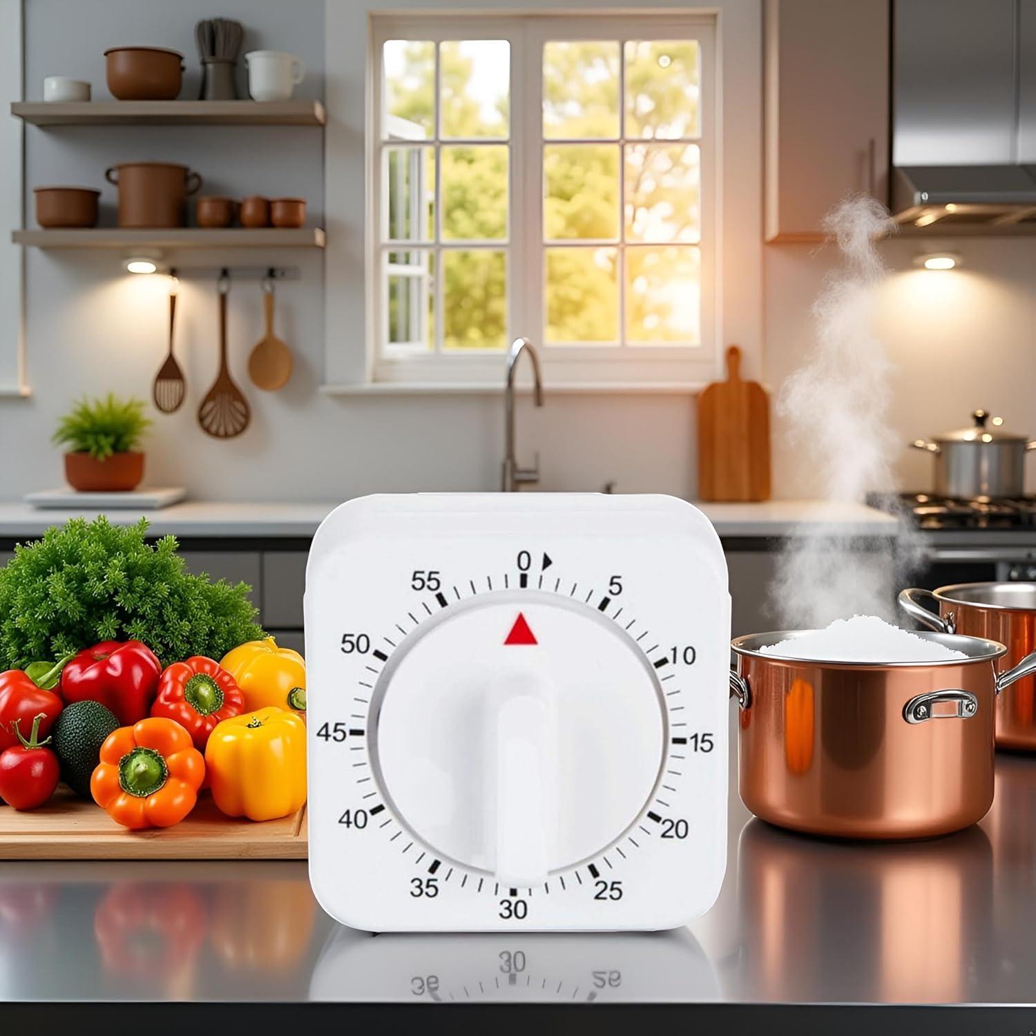 Temporizador Mecánico de Cocina Jowxsx 60 Minutos Blanco