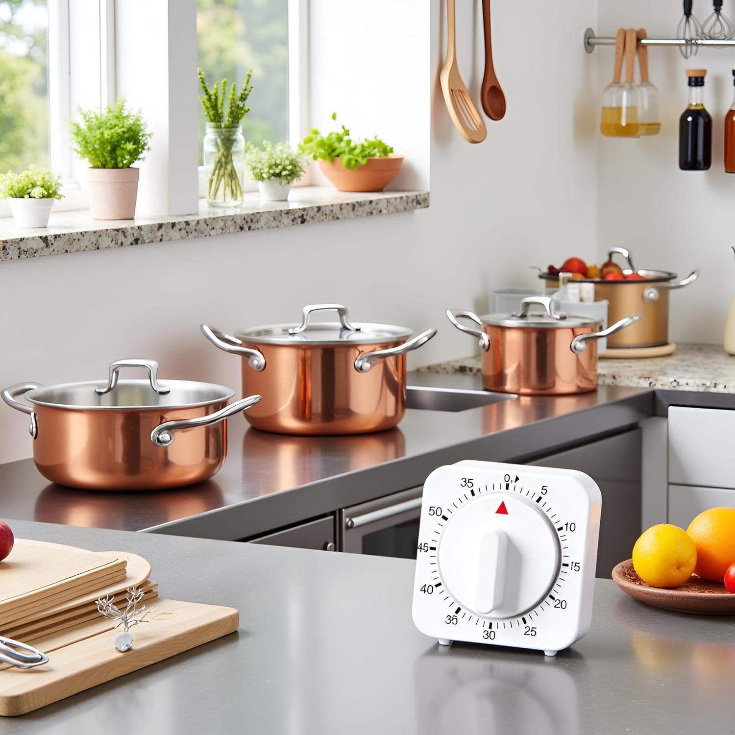 Temporizador Mecánico de Cocina Jowxsx 60 Minutos Blanco