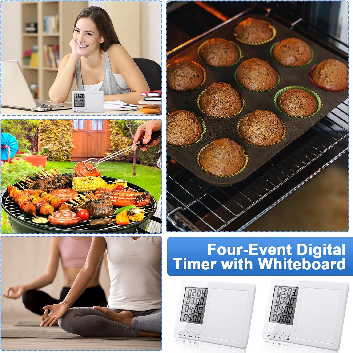 Temporizador Digital de Cocina Fabbay 2 Piezas 4 Eventos