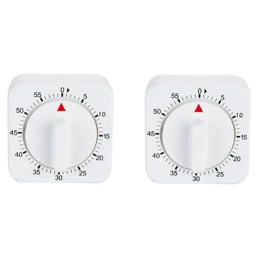 Temporizador Mecánico de Cocina Tustao 2 Pcs Blanco 60 Min