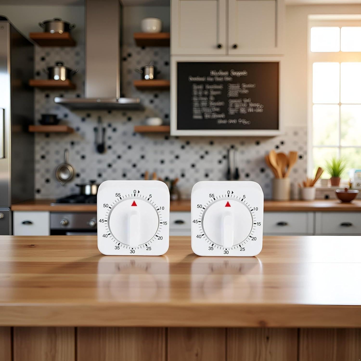 Temporizador Mecánico de Cocina Tustao 2 Pcs Blanco 60 Min
