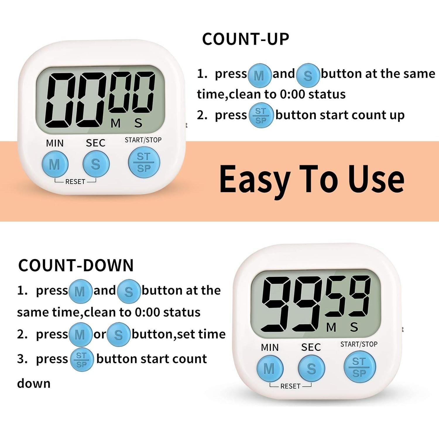 Temporizador Digital de Cocina Mitlker con Respaldo Magnético