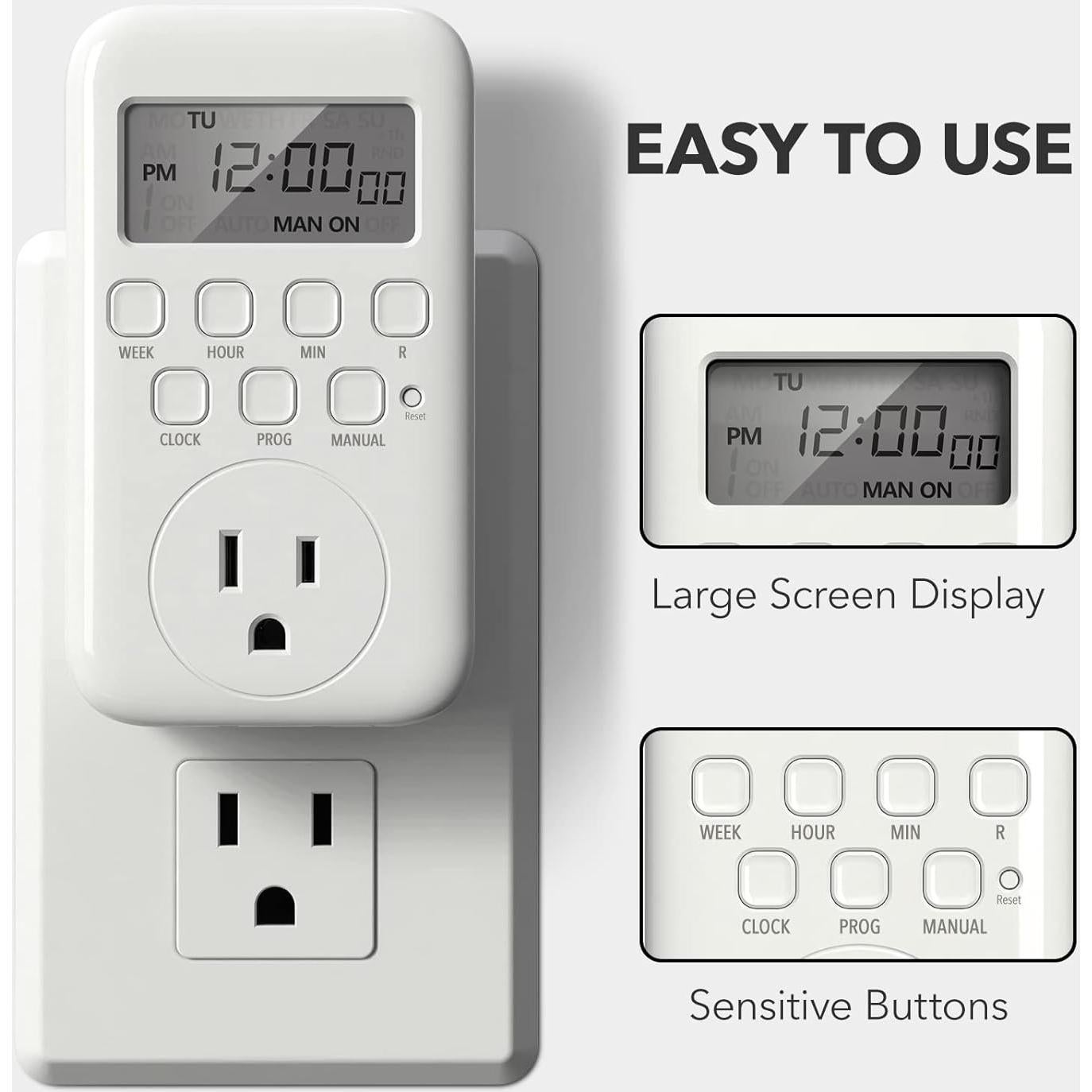 Temporizador Digital BN-LINK 7 Días 15A 125V Enchufe Interior