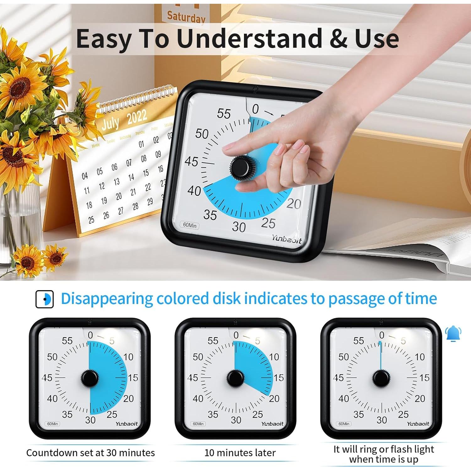 Temporizador Visual de Cuenta Regresiva Yunbaoit 16cm 60 Minutos