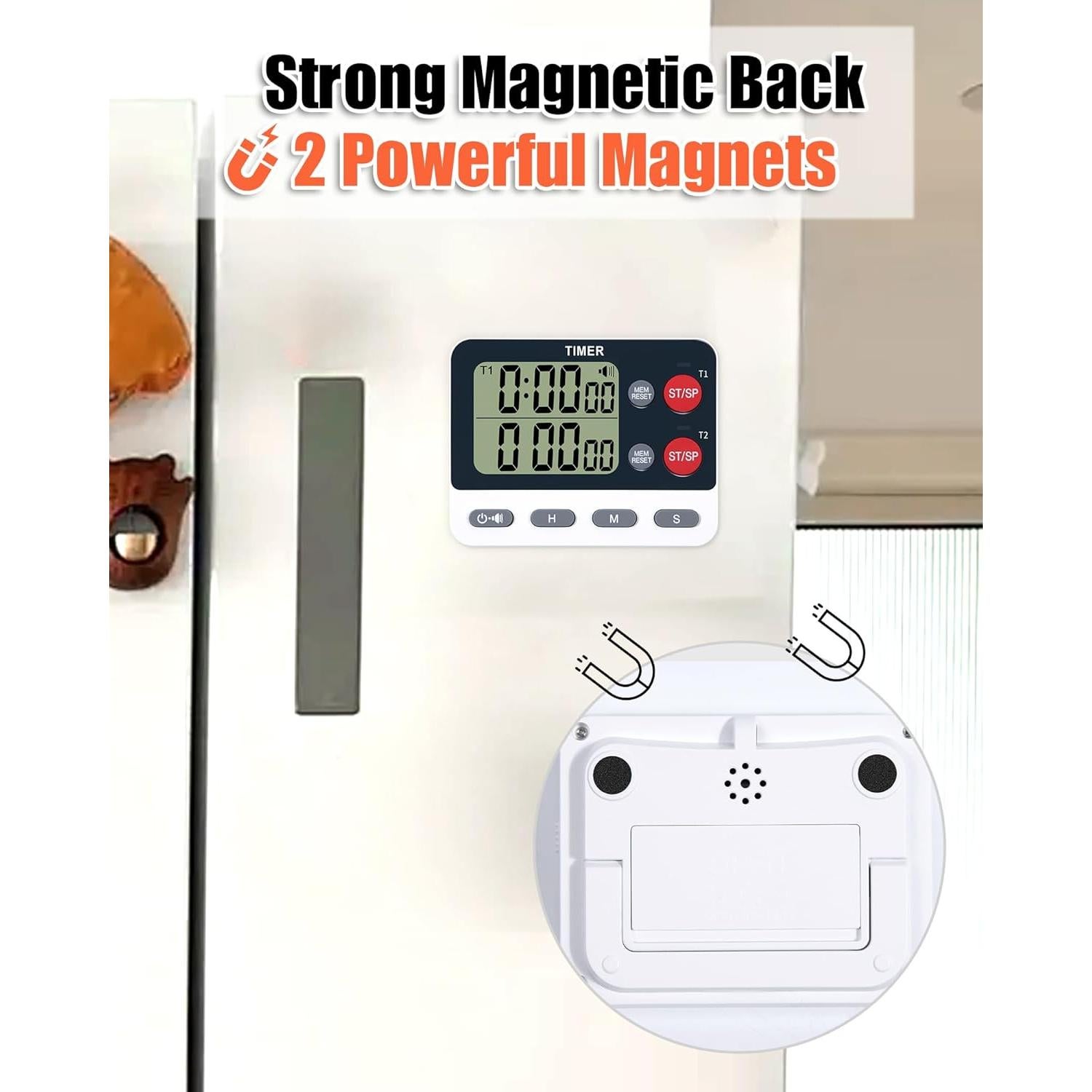 Temporizador de Cocina Digital TPNEG Dual con Pantalla Grande