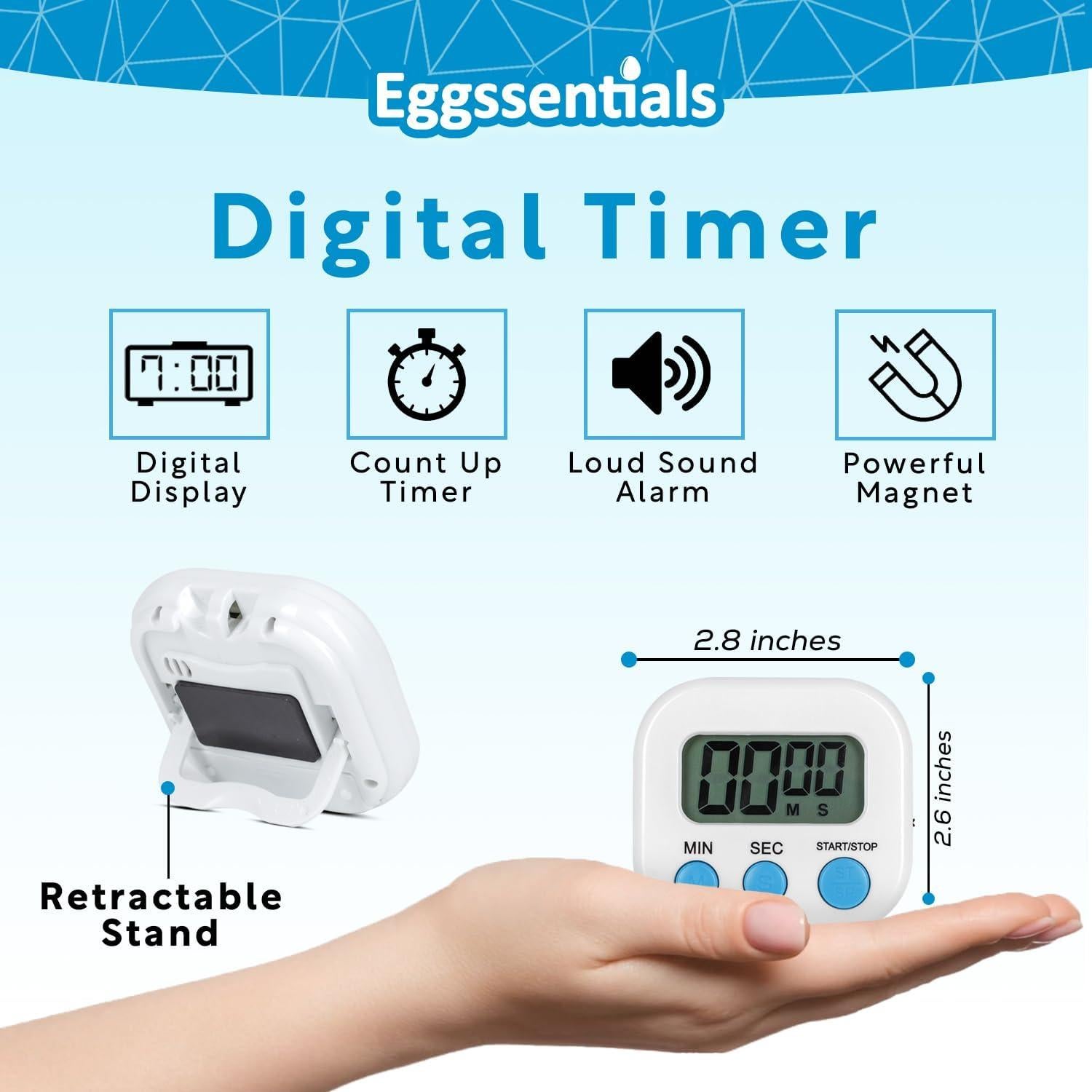 Temporizador de Cocina Digital Eggssentials - Paquete de 4