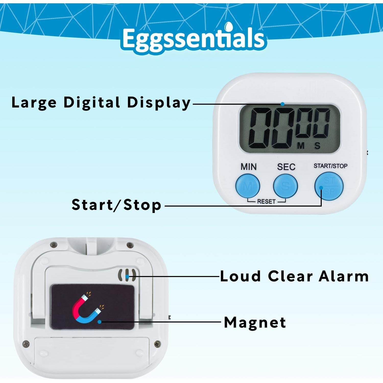 Temporizador de Cocina Digital Eggssentials - Paquete de 4