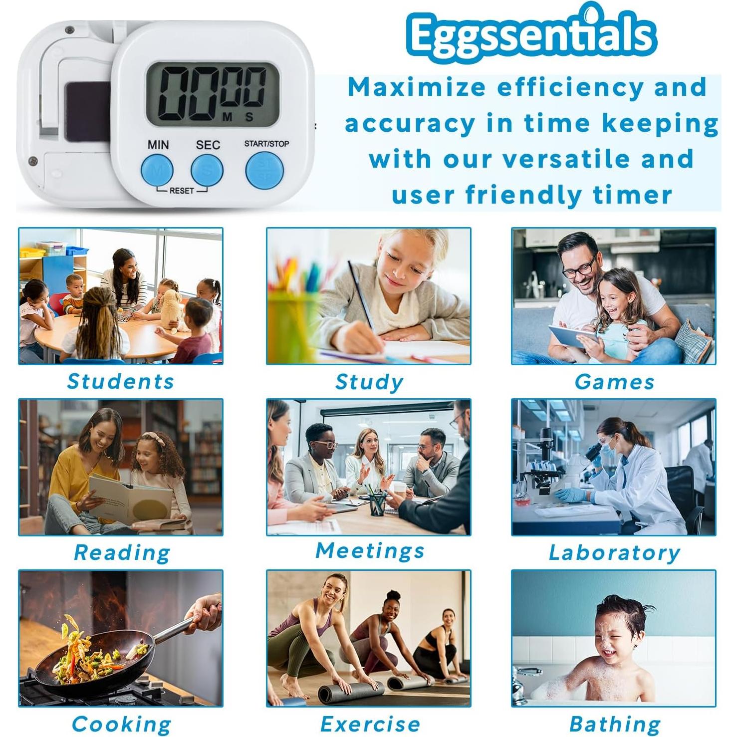 Temporizador de Cocina Digital Eggssentials - Paquete de 4