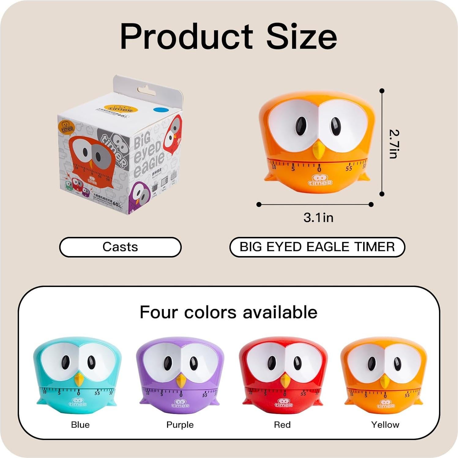 Temporizador Mecánico WEUPTOK Huevo Azul 0-60 Minutos