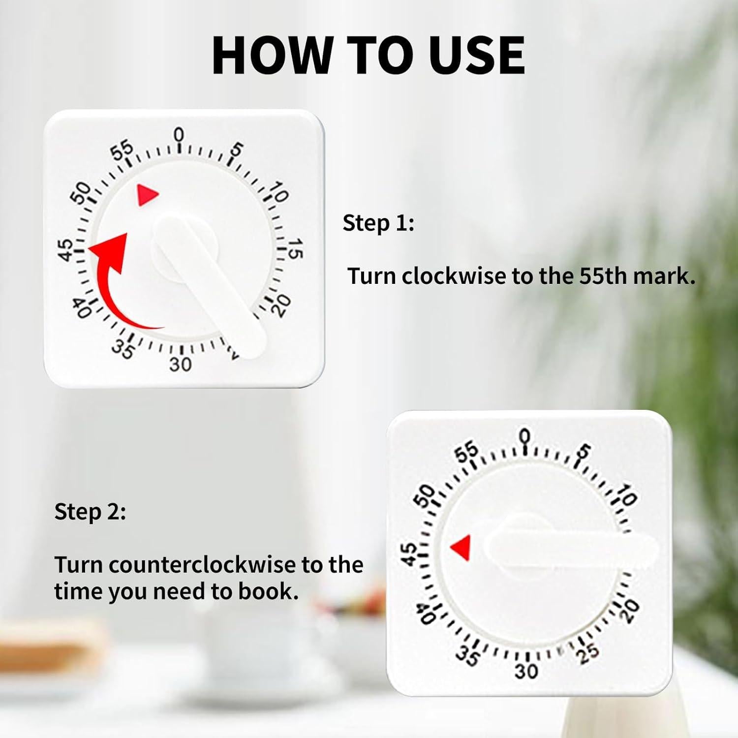 Temporizador de Cocina Mecánico WEST GOLD 60 Minutos Blanco