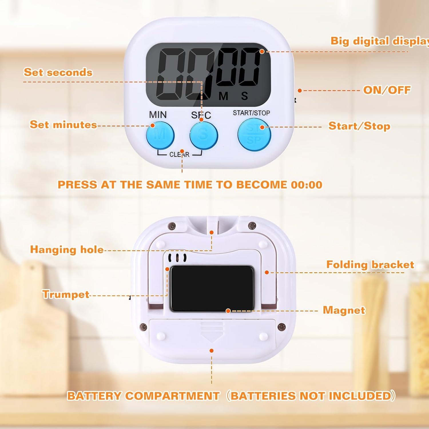 Paquete de 12 Temporizadores Digitales de Cocina Dualshine