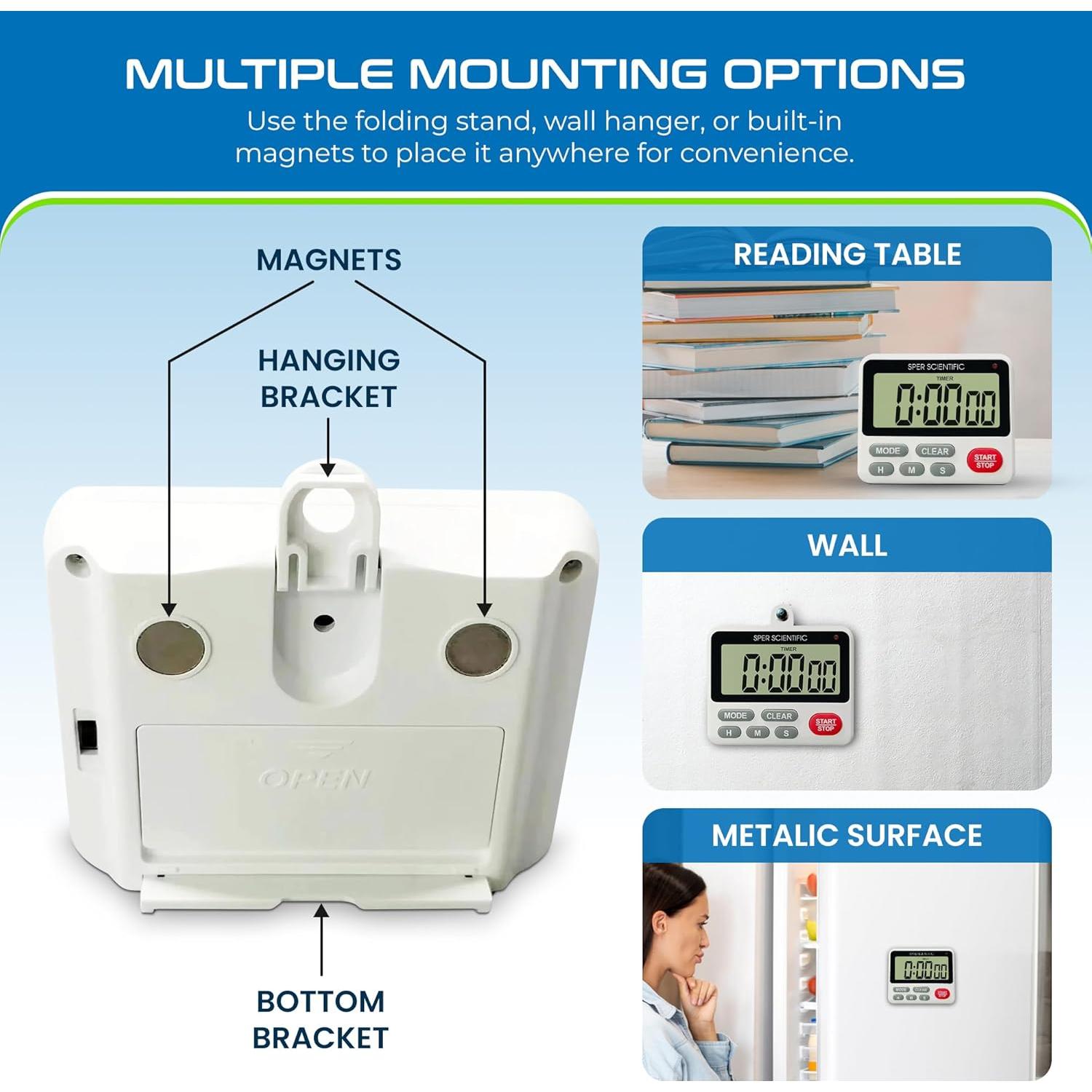 Temporizador Digital de 24 Horas Sper Scientific 810001 con Alarma y Luz LED