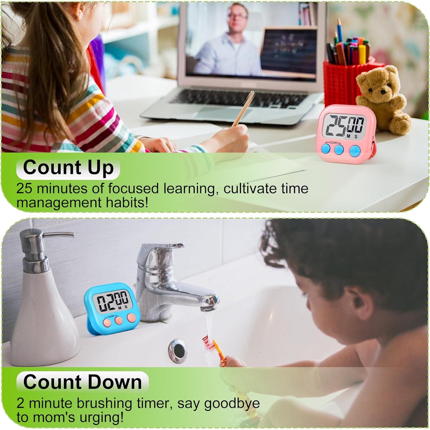 Temporizador Digital AOUVES 4 Pack Rosa Azul Verde Blanco