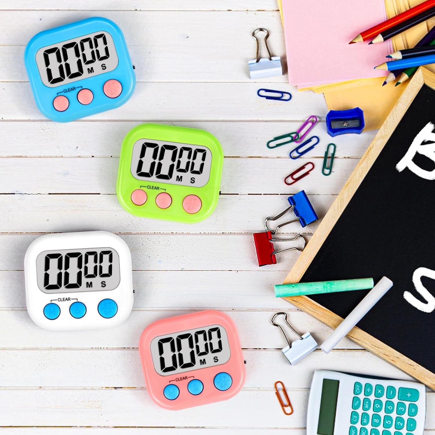 Temporizador Digital AOUVES 4 Pack Rosa Azul Verde Blanco