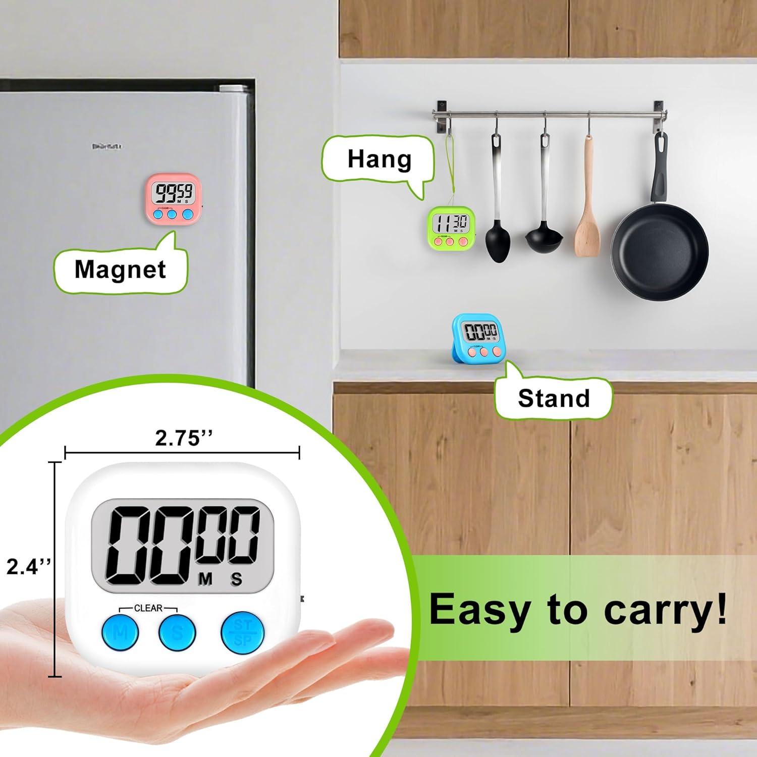 Temporizador Digital AOUVES 4 Pack Rosa Azul Verde Blanco