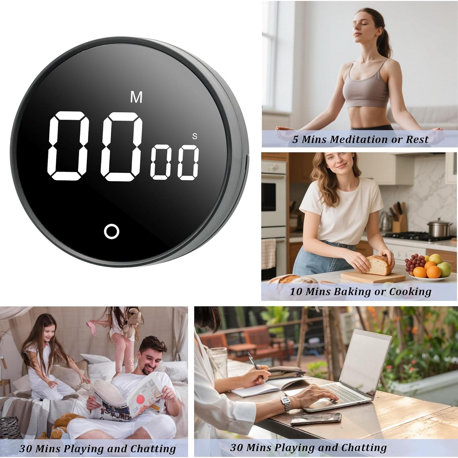 Temporizador de Cocina Digital BXF SPORTS 199 Minutos LED Negro