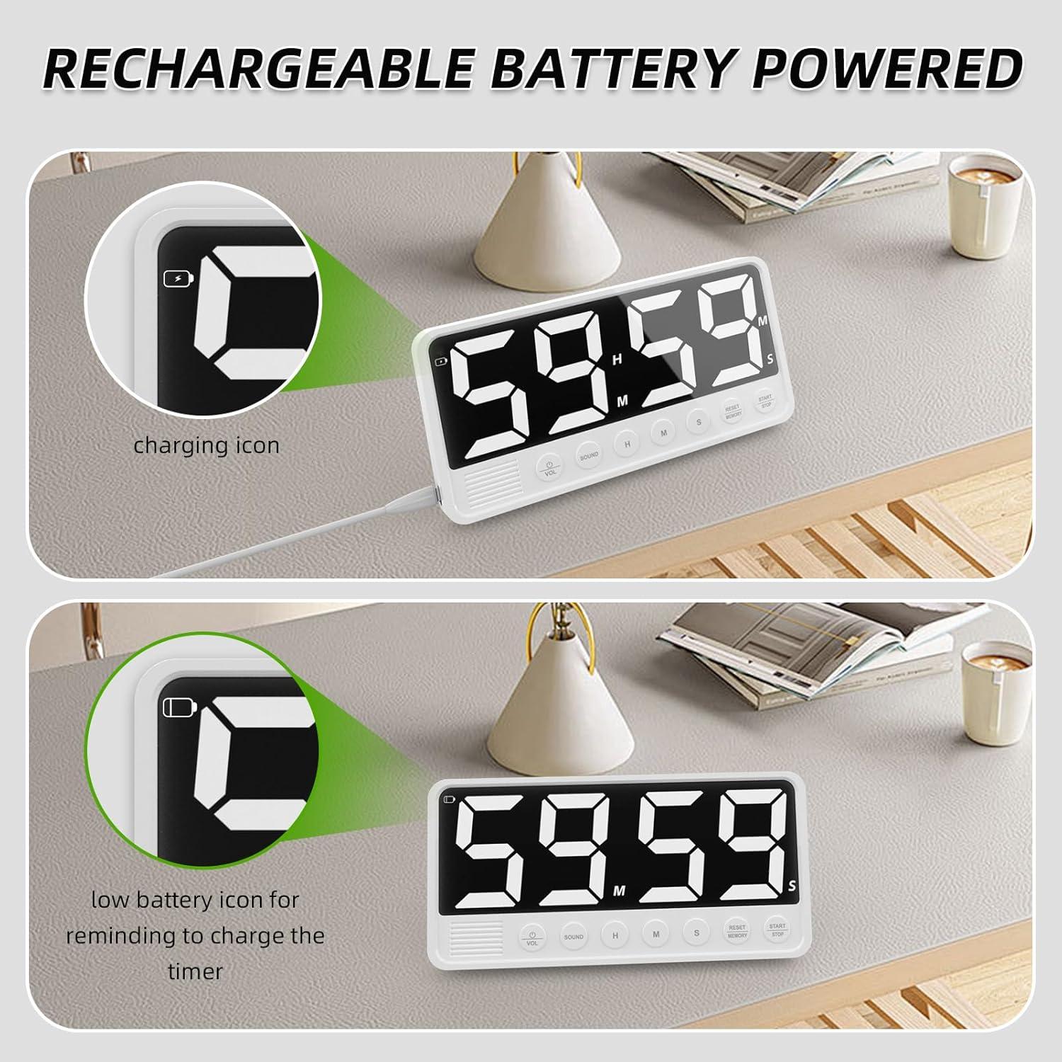 Temporizador Digital de Cocina PULIVIA LED 7.4" 6 Alarmas