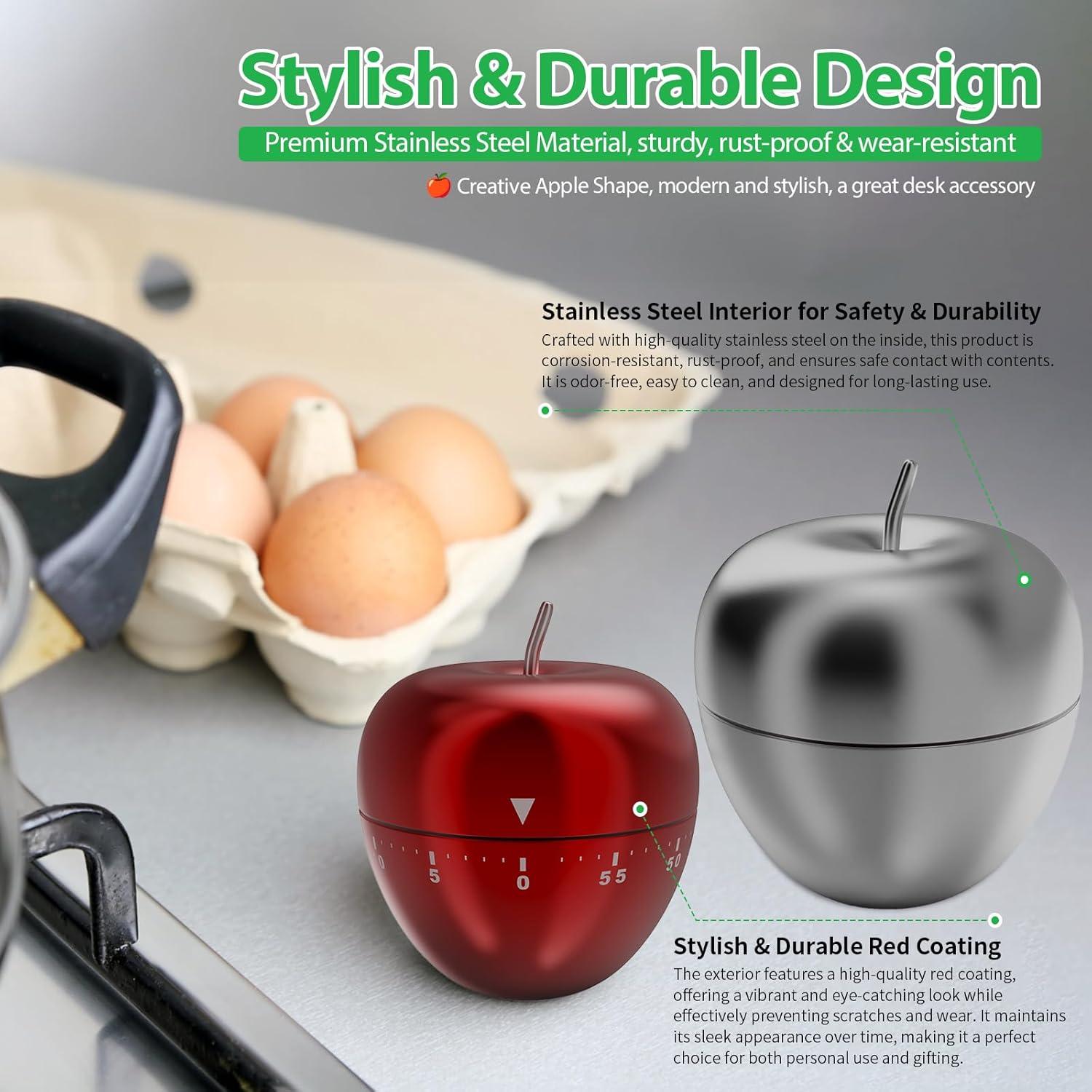 Temporizador de Cocina Mecánico HEMIPLEGIA Manzana Roja 60 Min