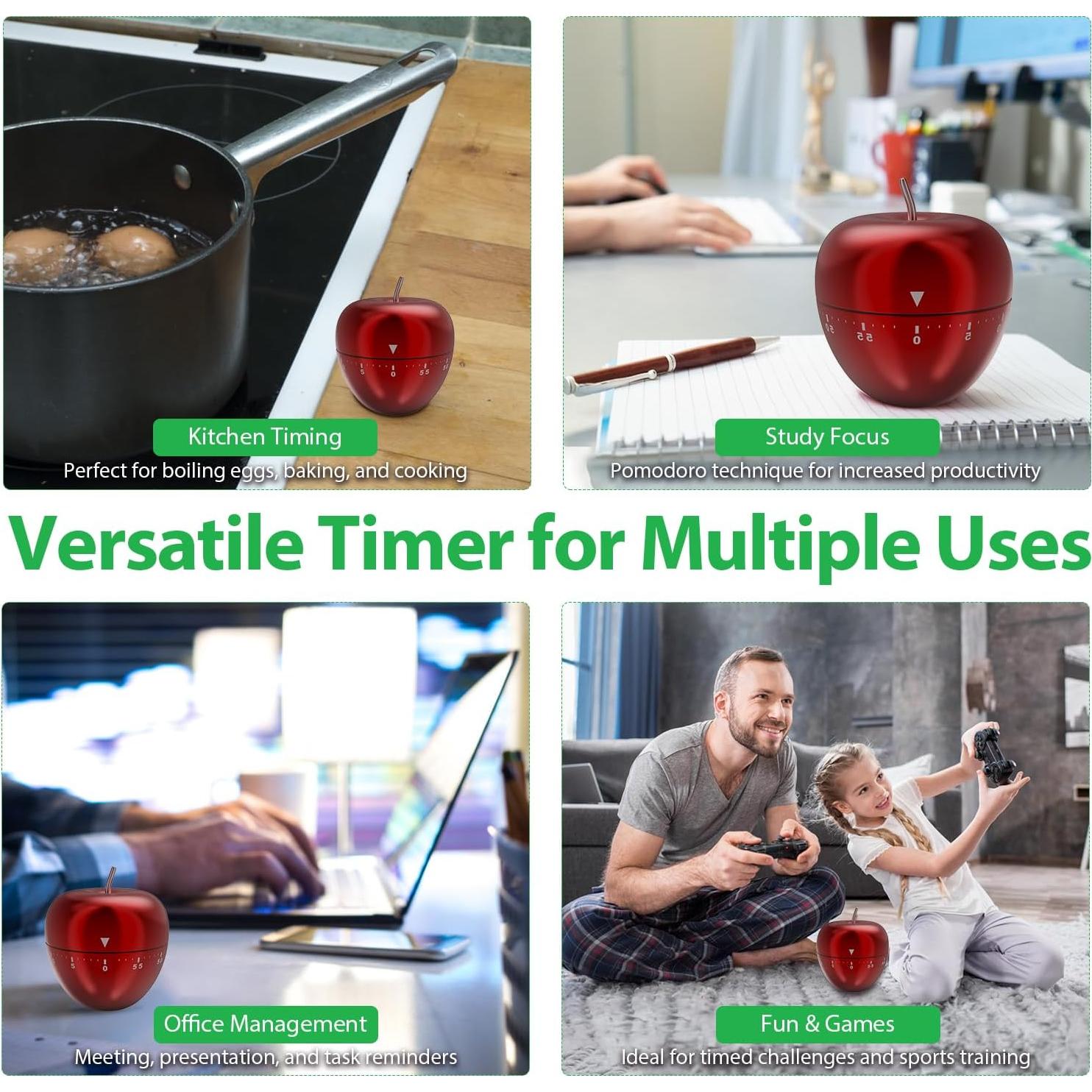 Temporizador de Cocina Mecánico HEMIPLEGIA Manzana Roja 60 Min