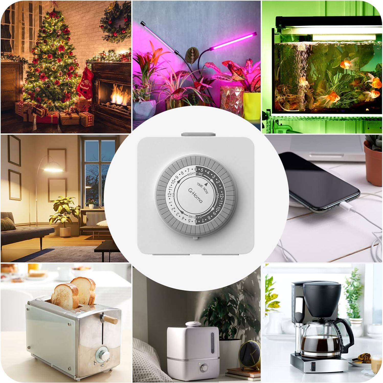 Temporizador Mecánico G-Homa 24 Horas 2 Salidas a Tierra