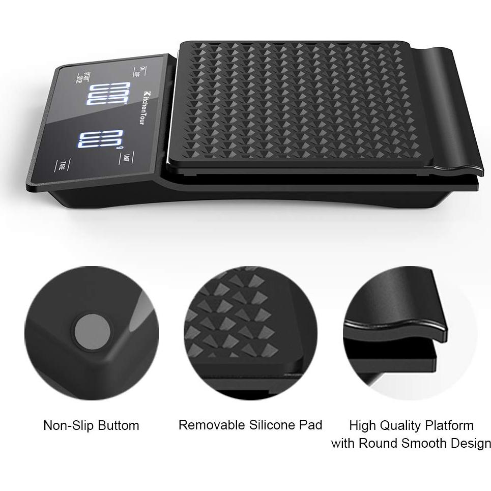 Báscula de Café KitchenTour EK6002 3kg/0.1g con Temporizador