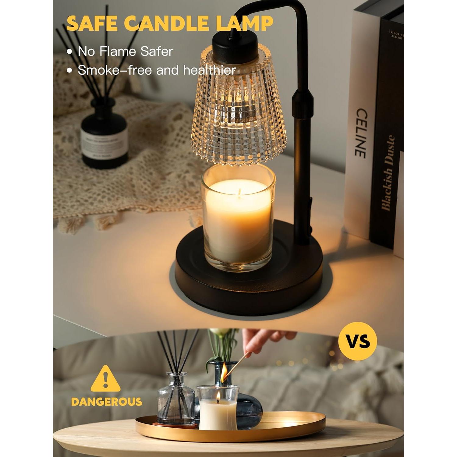 Lámpara Calentadora de Velas GODONLIF Negra con Temporizador 50W