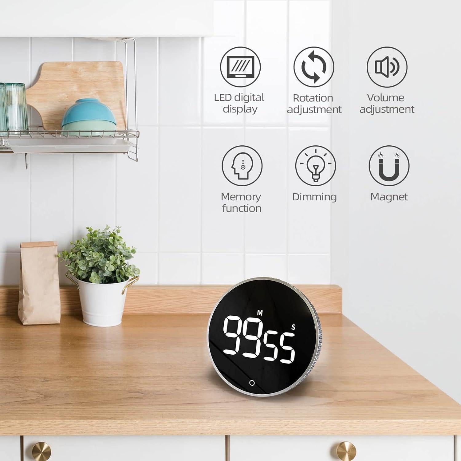 Temporizador Digital LFF Magnético con Pantalla LED 7.6cm