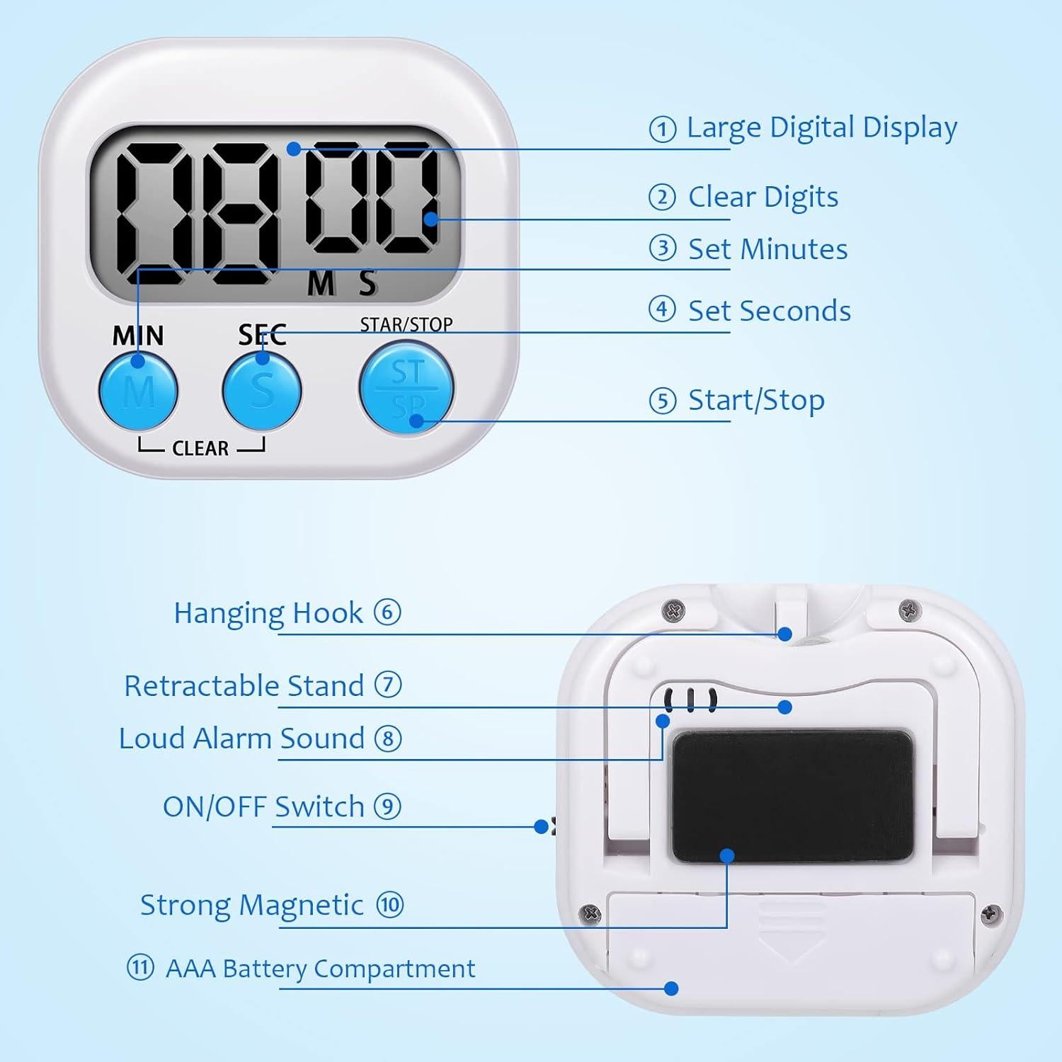 Temporizador Digital de Cocina Flutesan 6 Piezas Multicolor