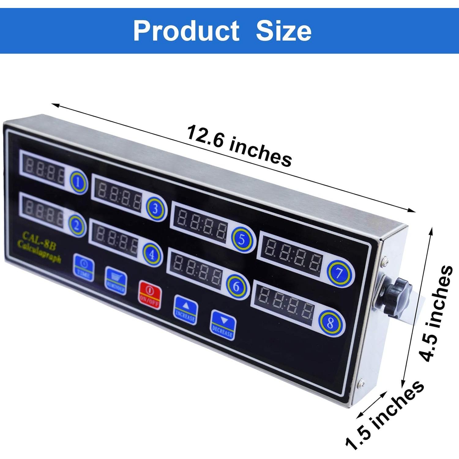 Temporizador Digital de Cocina EVEDMOT 8 Canales Acero Inoxidable