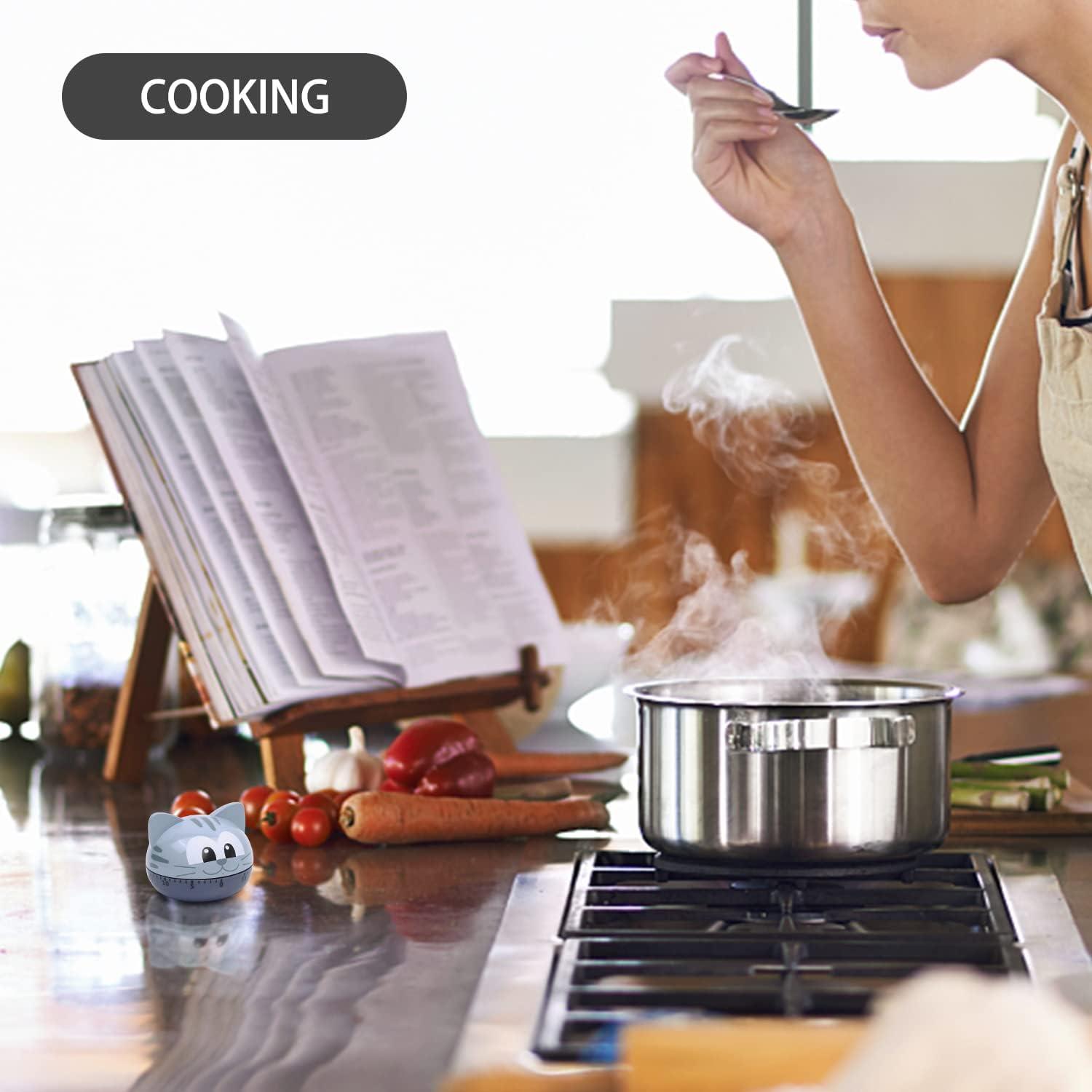 Temporizador de Cocina Mecánico AUDRWALL Gato Gris 85.7g