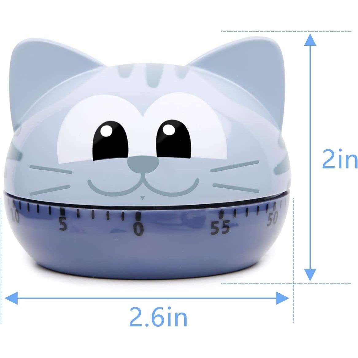 Temporizador de Cocina Mecánico AUDRWALL Gato Gris 85.7g